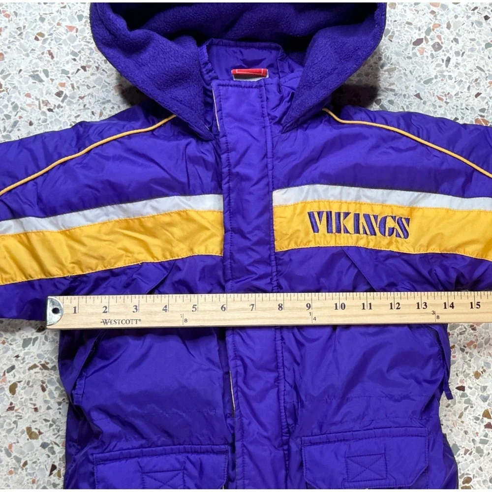 NFL Minnesota Viking Embroidered Kids Full Zip Winter Jacket Size S‎ (4)